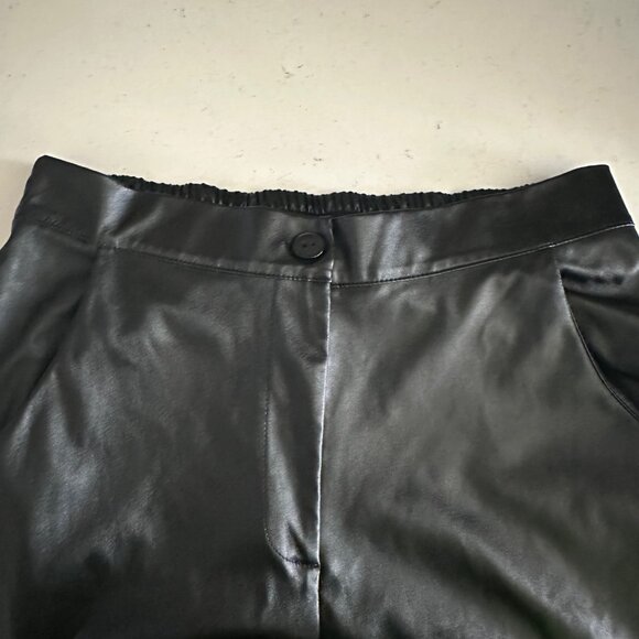 Boohoo Womens UK 14 Black Faux Leather Wide-Leg Trousers - Picture 6 of 7